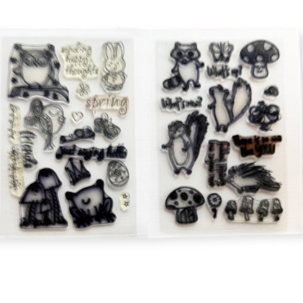 Hero Arts Set of 2 Cling Stamp Sets Woodland Animals CL261 Sending Happy CL305
